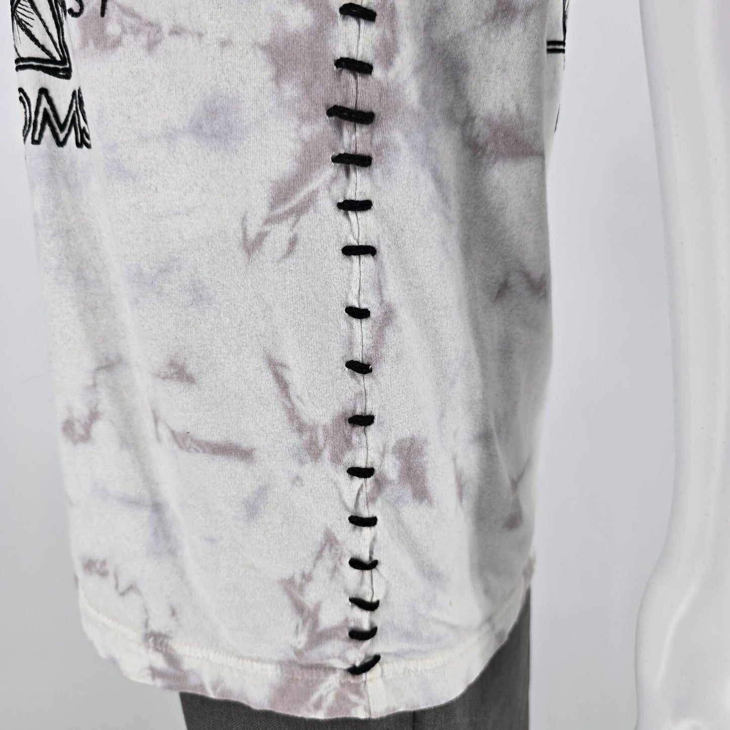Affliction American Customs Ursa Major White/ Light Grey Ice Wash T-Shirt (L)