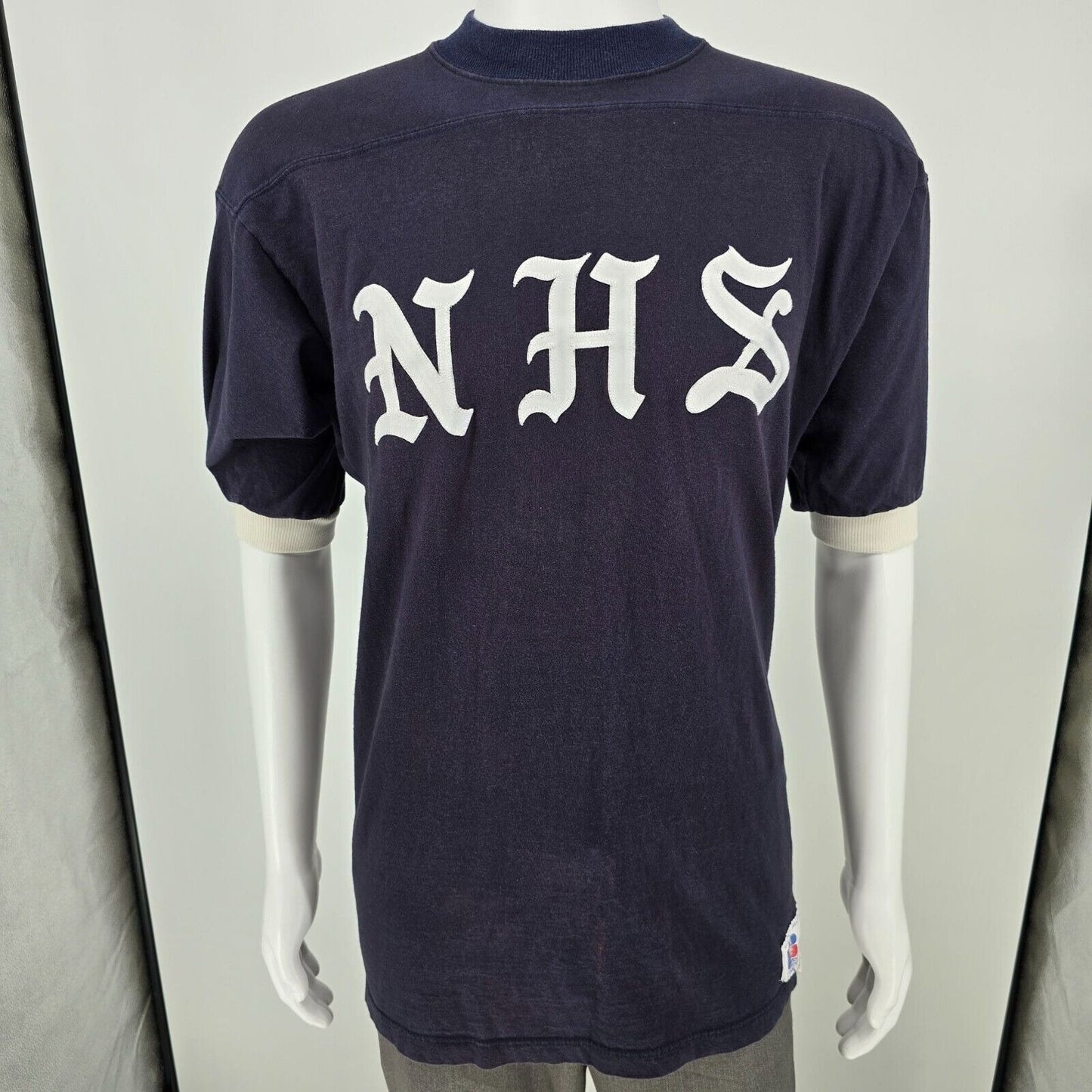 Vintage 1980s Russell Athletic "NHS" AIM 80 Cotton Practice/Sideline Jersey (M)