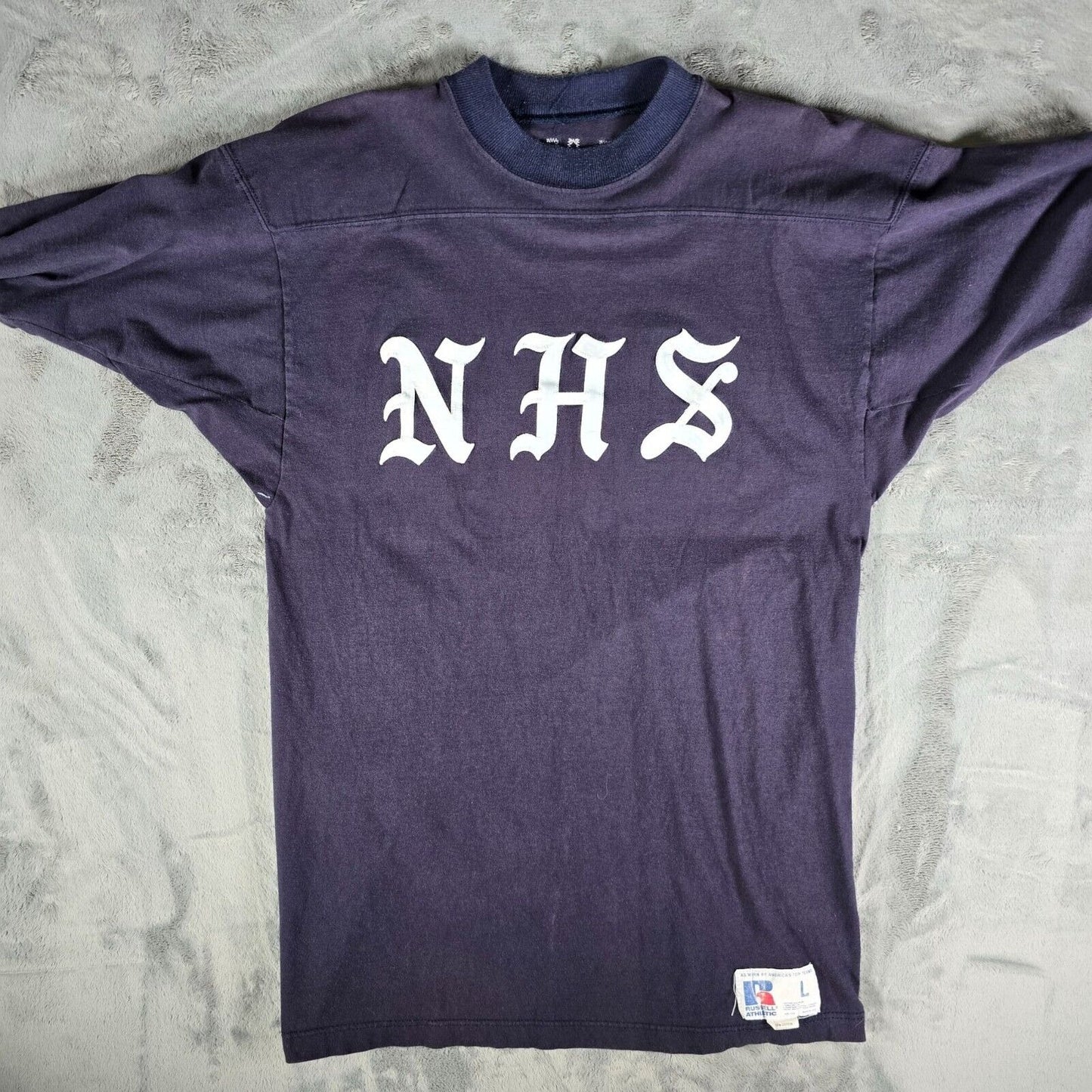 Vintage 1980s Russell Athletic "NHS" AIM 80 Cotton Practice/Sideline Jersey (M)