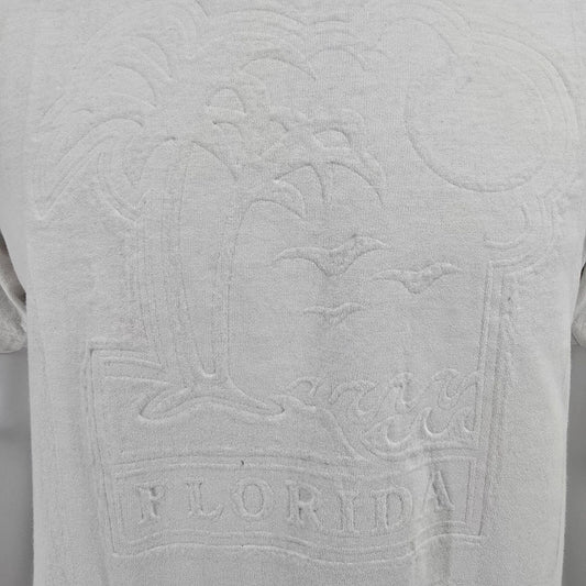 Vintage 1990s PowerPro by Oneita White Florida Embossed Graphic T-Shirt (L)