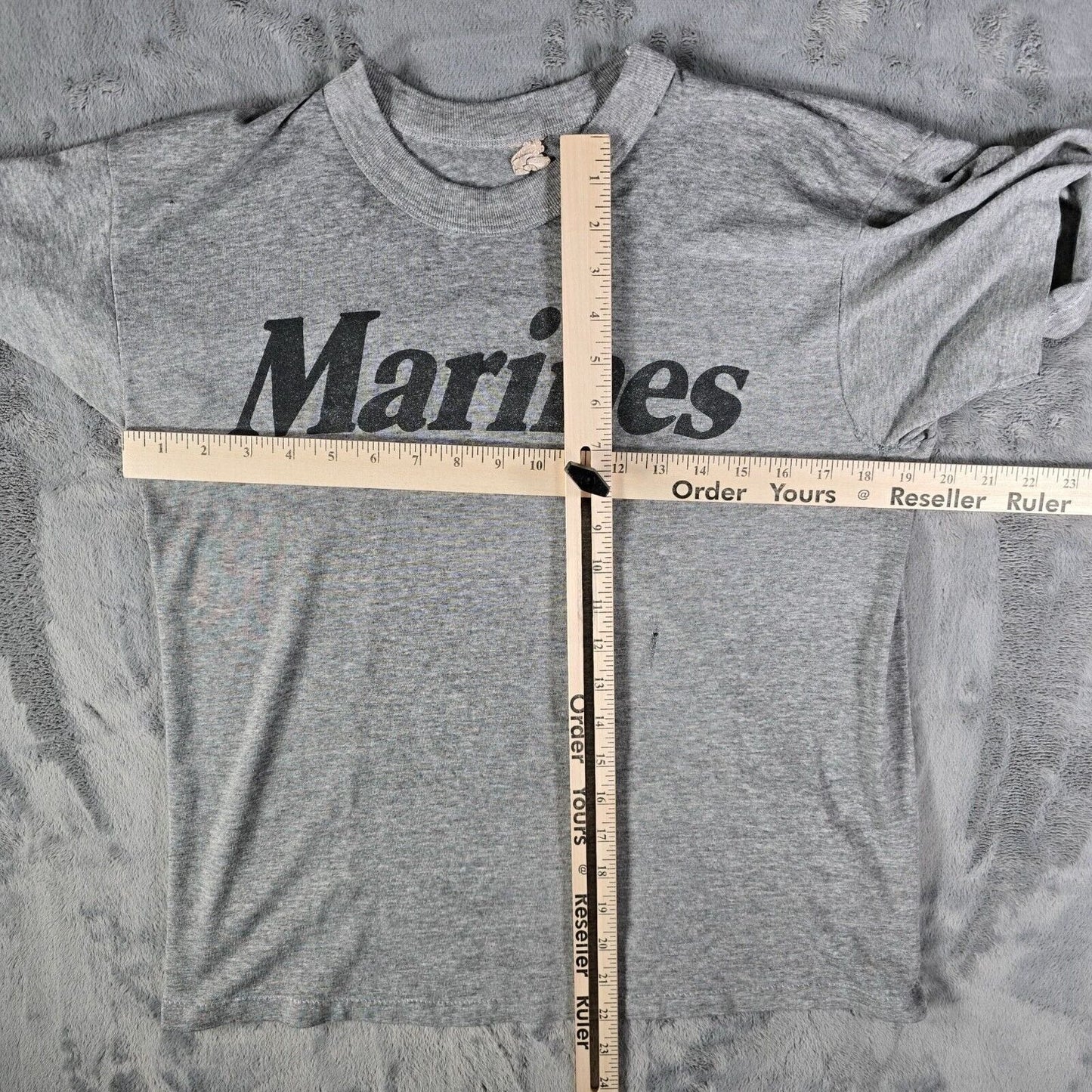 Vintage 1980s/1990s USMC "Marines" Single Stitch Gray Short Sleeve T-Shirt (M)