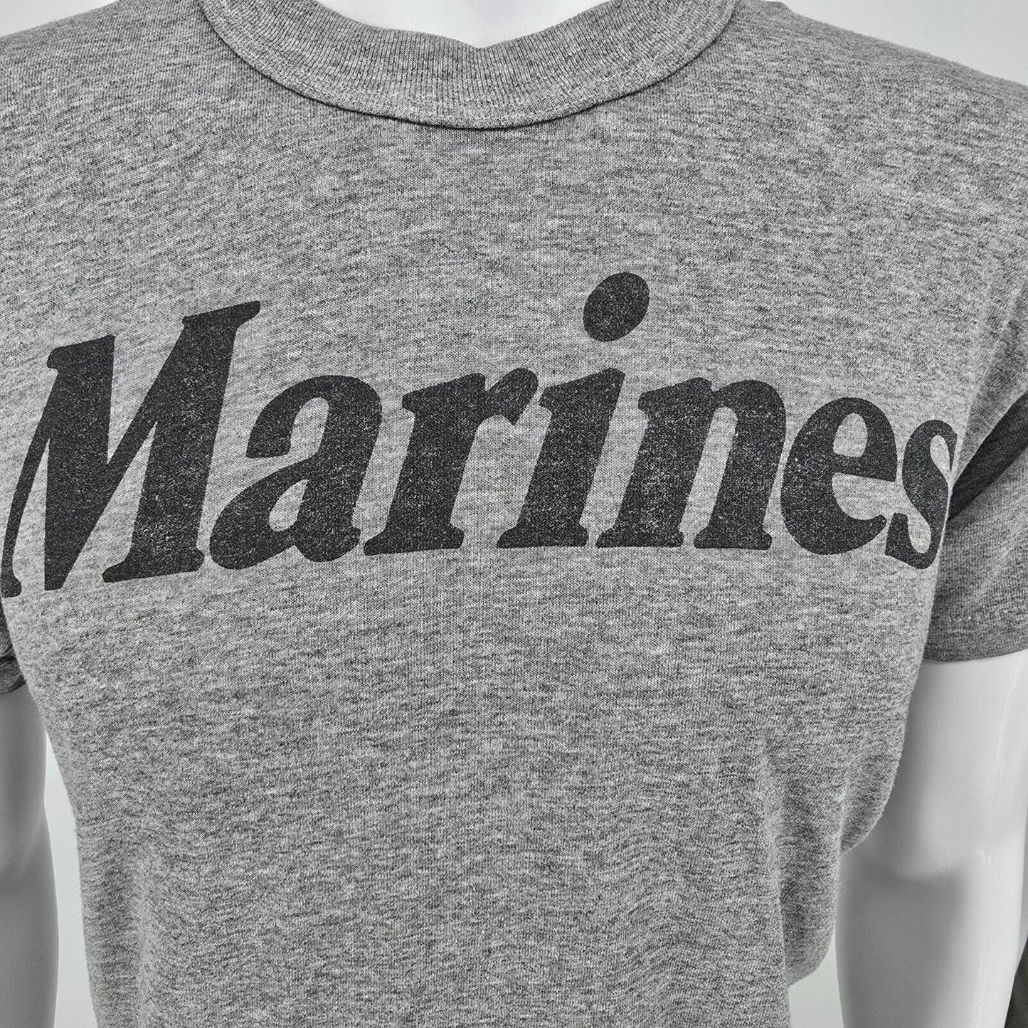 Vintage 1980s/1990s USMC "Marines" Single Stitch Gray Short Sleeve T-Shirt (M)