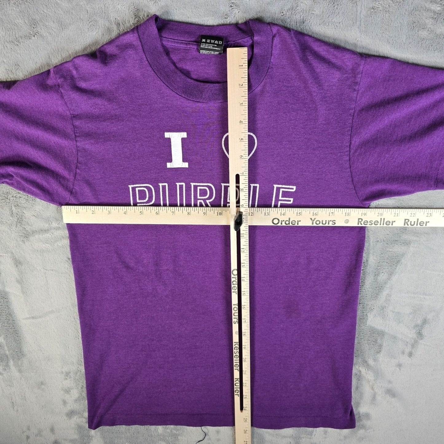 Vintage 1990s Fruit of the Loom Best "I 'Love' Purple" Single-Stitch T-Shirt (M)