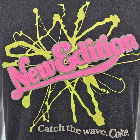 Vintage 1980s New Edition x Coca Cola "Catch the Wave" Promo Band T-Shirt (M)