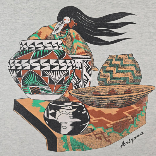 Vintage 1990s Fruit of the Loom Best Arizona Southwestern Pottery T-Shirt (XL)