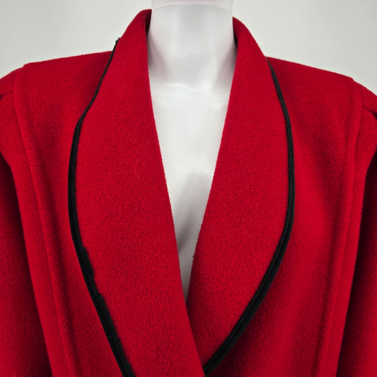 Vintage 1980s Armando Calò Firenze for Antonio de Pescara Oversized Red Coat (M)