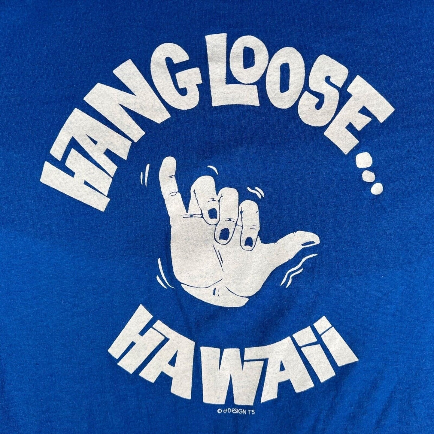 Vintage 1980s Design Tees Hawaii Hang Loose Hawaii Single Stitch T-Shirt (S)