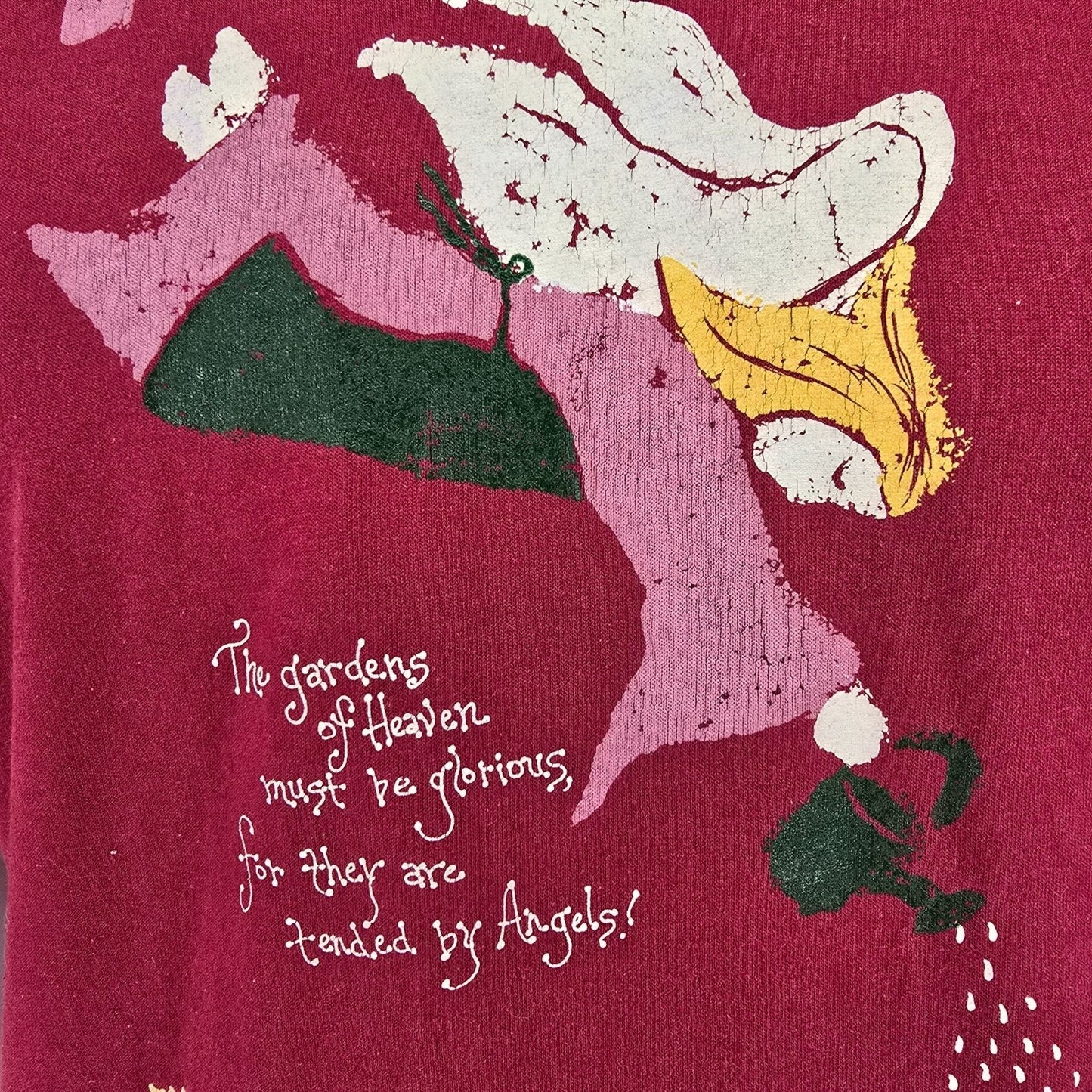 Vintage 1990s Hanes "The Gardens of Heaven...Tended by Angels" T-Shirt (XL)