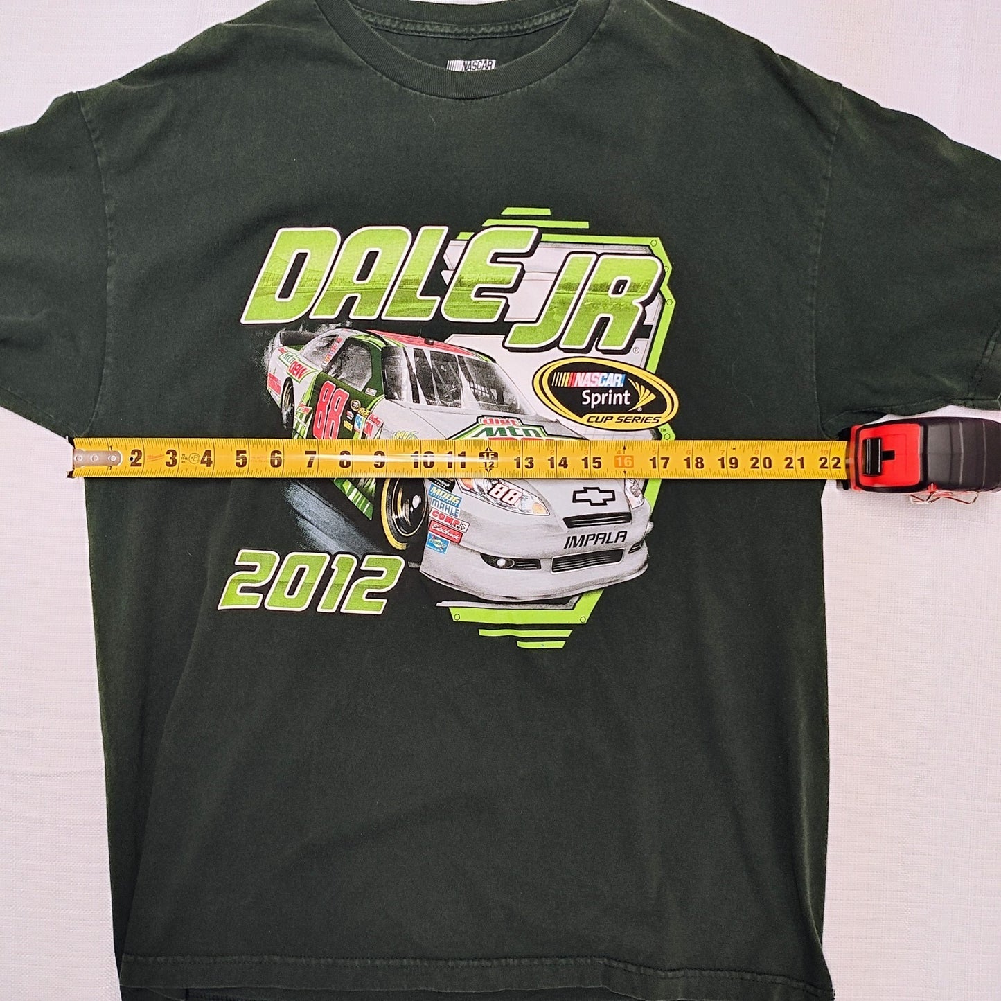 Dale JR Nascar Sprint Cup Series 2012 Diet Mountain Dew Green T-shirt (XL)