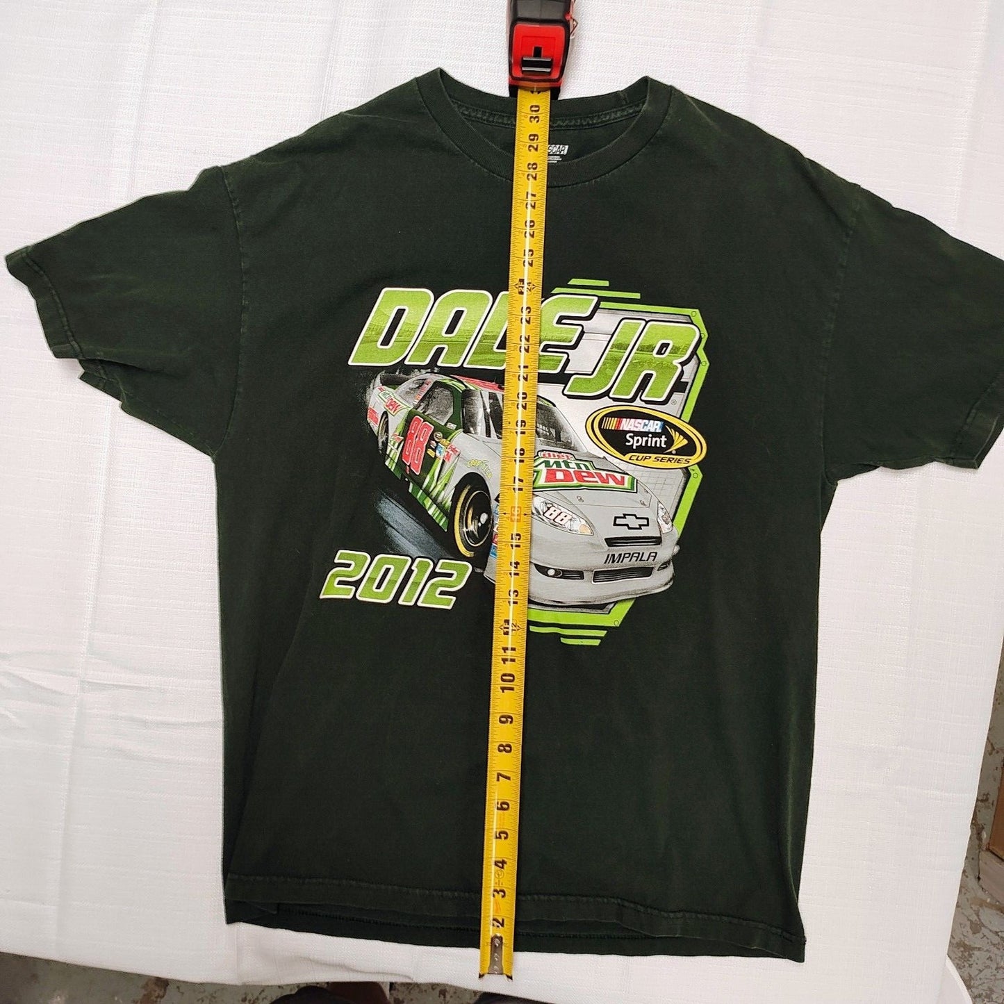 Dale JR Nascar Sprint Cup Series 2012 Diet Mountain Dew Green T-shirt (XL)