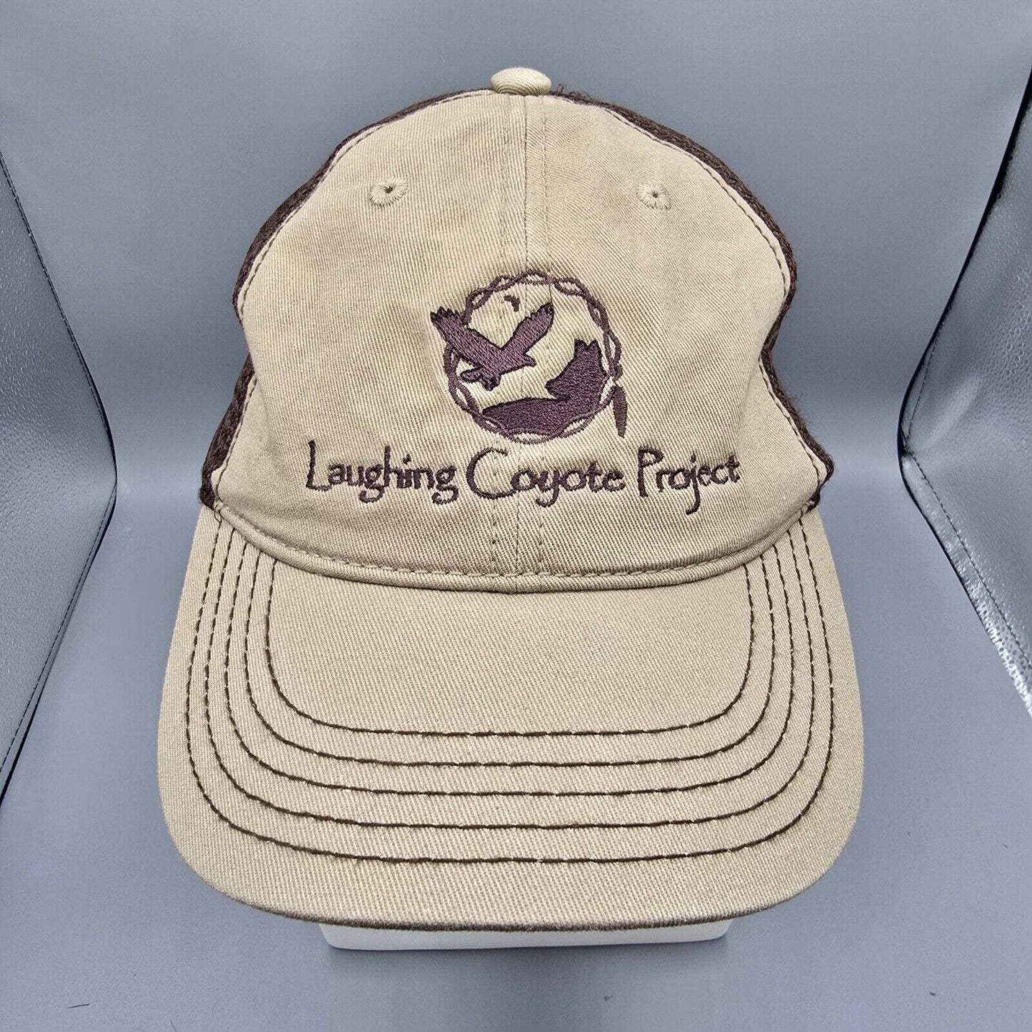 Laughing Coyote Project Beige & Brown District Super Soft Mesh Back Dad Cap