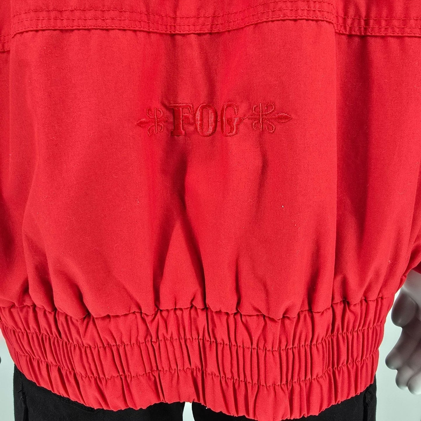 Vintage 1990s Fog by London Fog "Team Fog" Red Hooded Utility/Rain Jacket (XL)