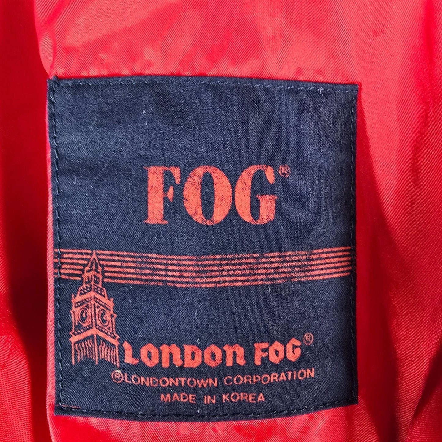 Vintage 1990s Fog by London Fog "Team Fog" Red Hooded Utility/Rain Jacket (XL)