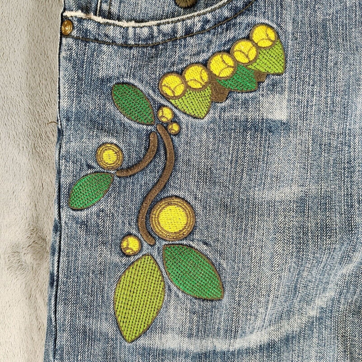 Vintage Y2K LR Genes Lifted Research Group Mens Japanese Tea Garden Jeans -36x32
