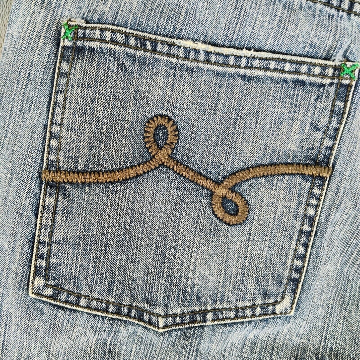 Vintage Y2K LR Genes Lifted Research Group Mens Japanese Tea Garden Jeans -36x32