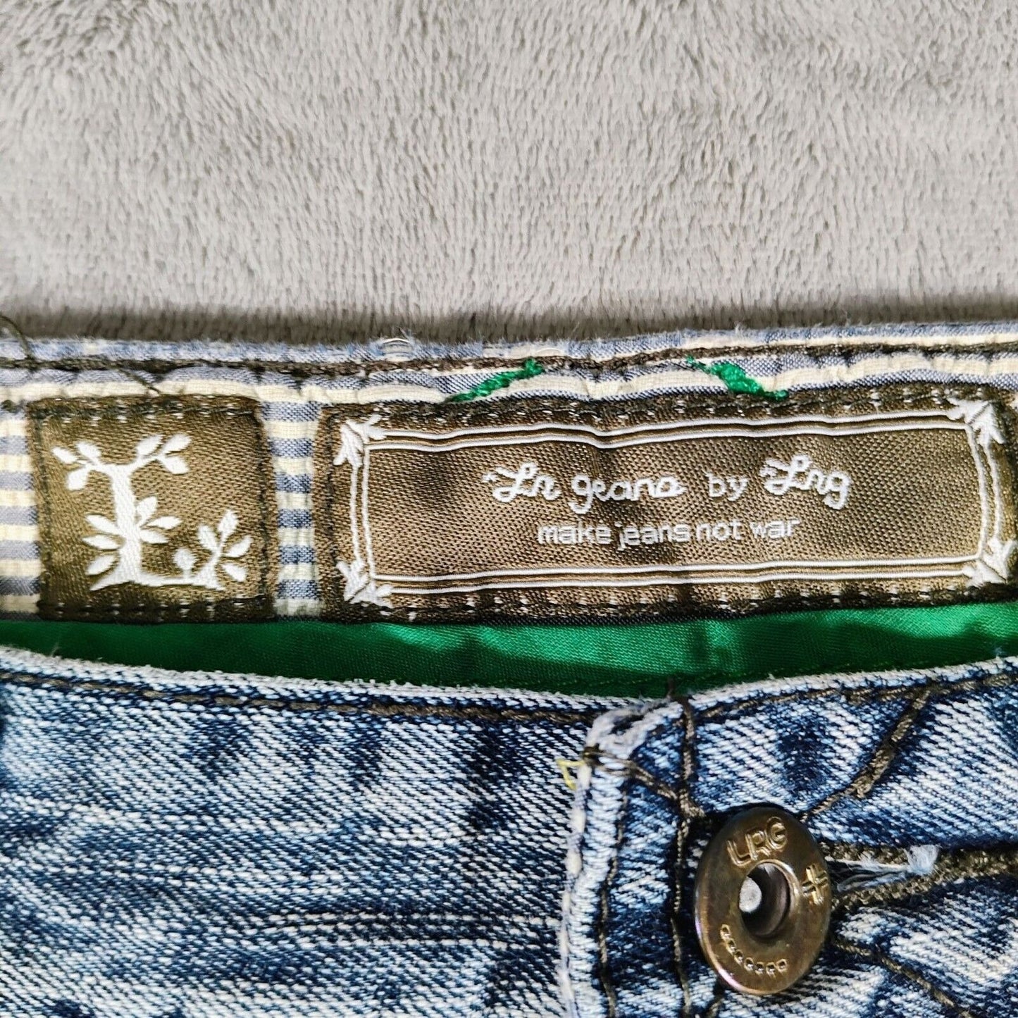 Vintage Y2K LR Genes Lifted Research Group Mens Japanese Tea Garden Jeans -36x32