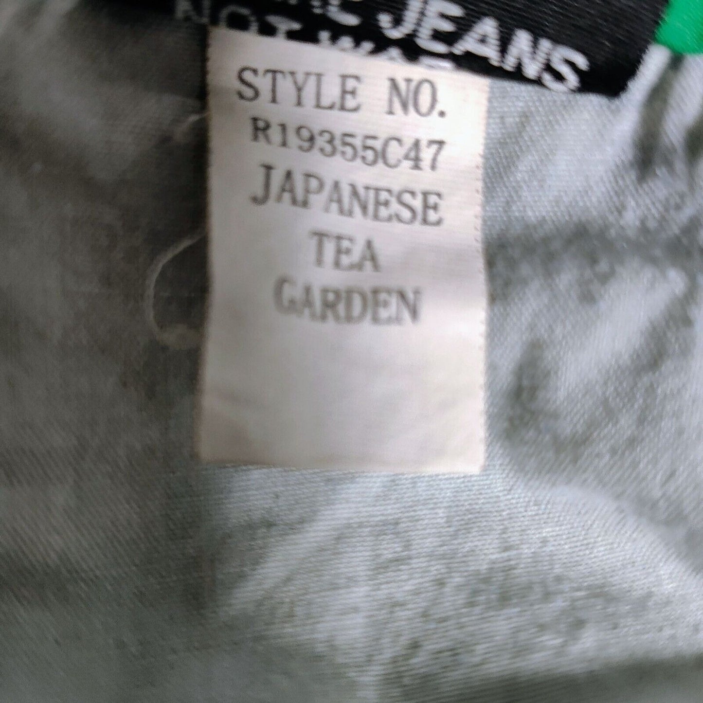 Vintage Y2K LR Genes Lifted Research Group Mens Japanese Tea Garden Jeans -36x32