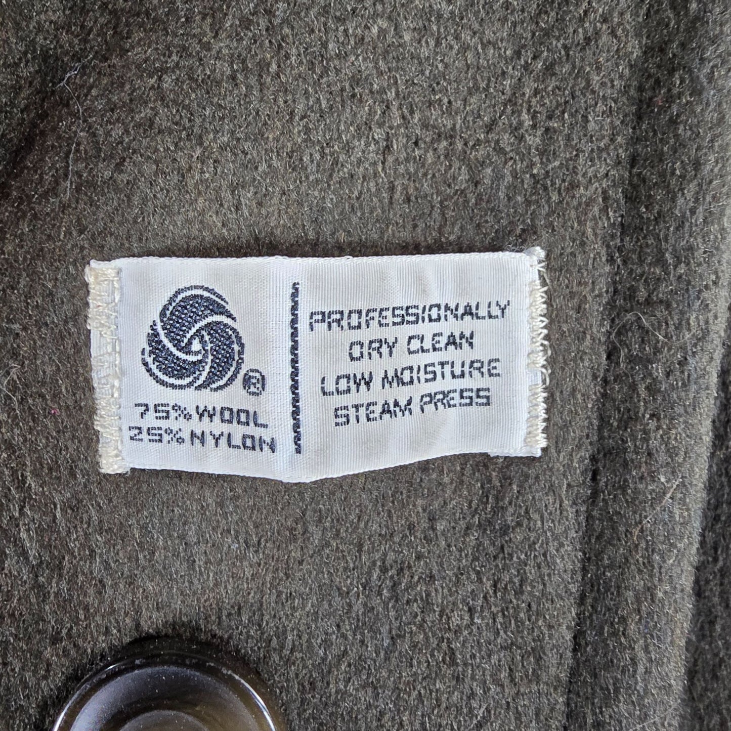 Vintage 1980s Casual Corner Oversized Wool Blend Olive Green Long Coat (Size 10)