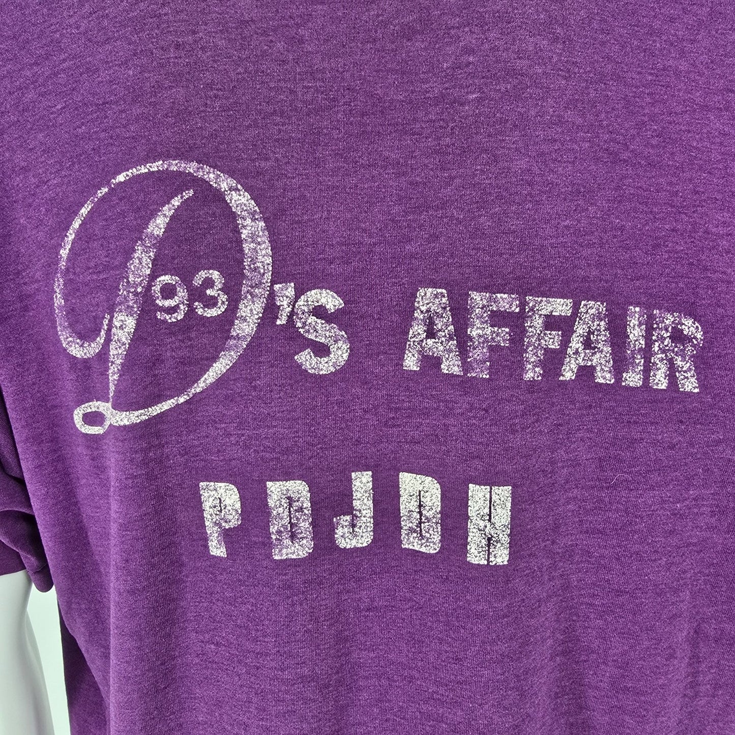 Distressed 1990s Douglas-Davis 1993 Family Reunion Purple T-Shirt (XL)