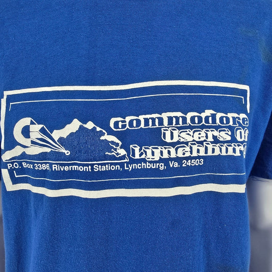 Vintage 1980s Velva Sheen Commodore Users of Lynchburg Virginia T-Shirt (L/XL)