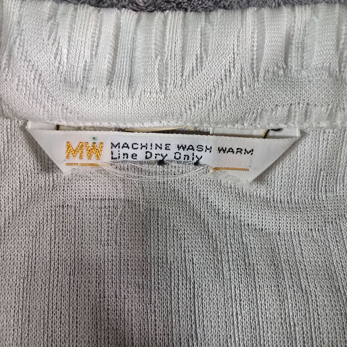 Vintage 1970s Towncraft Mod A-Line Textured Jacquard Knit Ivory Coat (S)