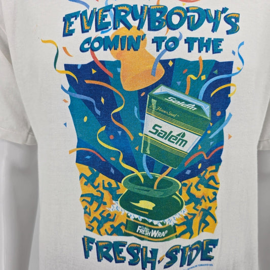 Vintage 1990s Salem Cigarettes Everybody's Comin' To The Fresh Side T-Shirt (XL)