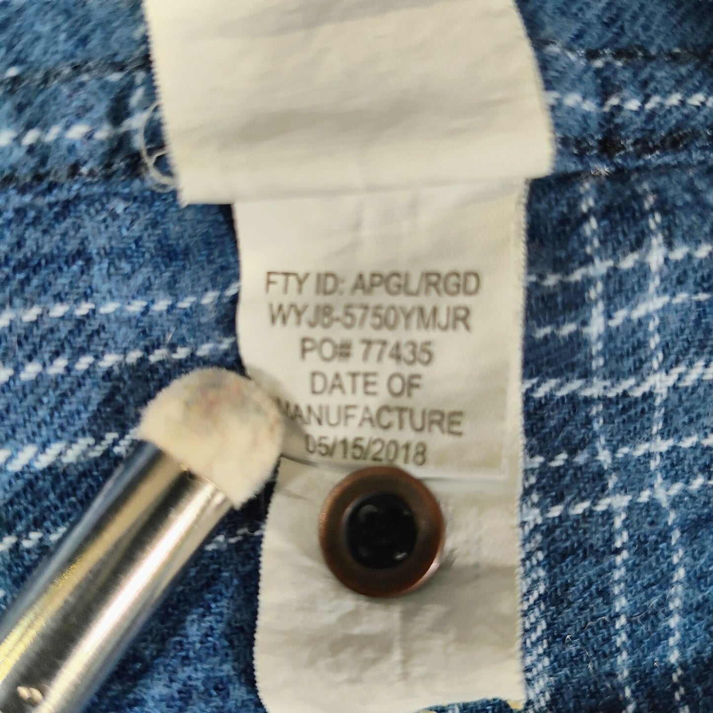 RF Brand MFG Mens Blue Plaid Long Sleeve Button-Up Flannel Shirt (Small)
