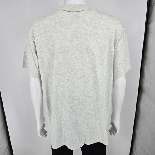 Distressed 1990s BVD Leisurewear Light Gray Blank Single Stitch T-Shirt (XL)