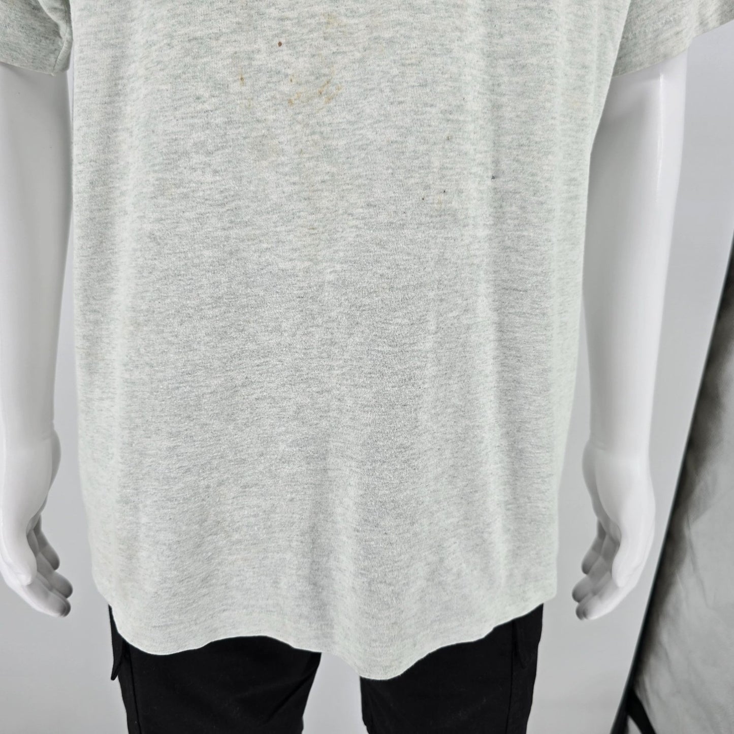 Distressed 1990s BVD Leisurewear Light Gray Blank Single Stitch T-Shirt (XL)