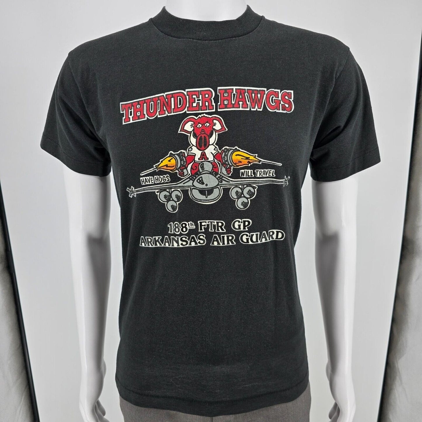 Vintage 1990s FOTL Thunder Hawgs 188th FTR GP Arkansas Air Guard T-Shirt (S)