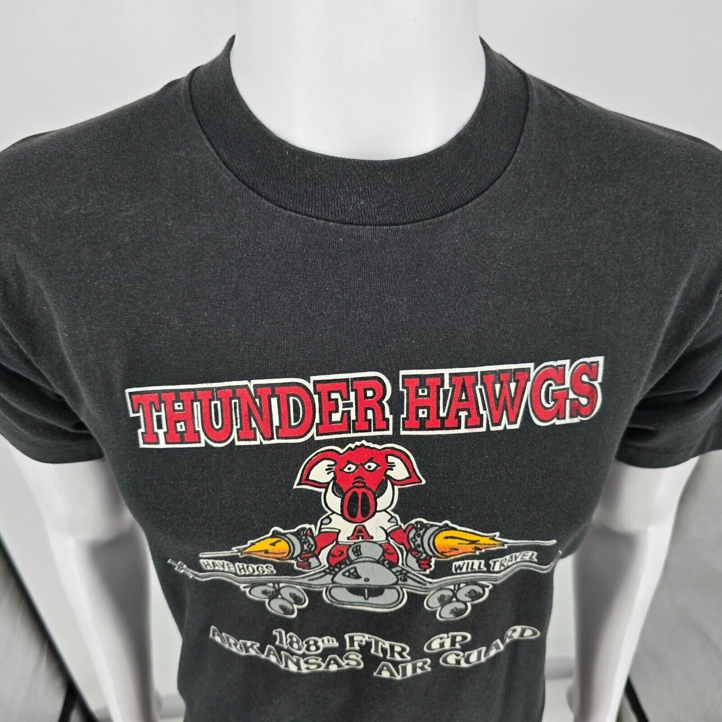 Vintage 1990s FOTL Thunder Hawgs 188th FTR GP Arkansas Air Guard T-Shirt (S)