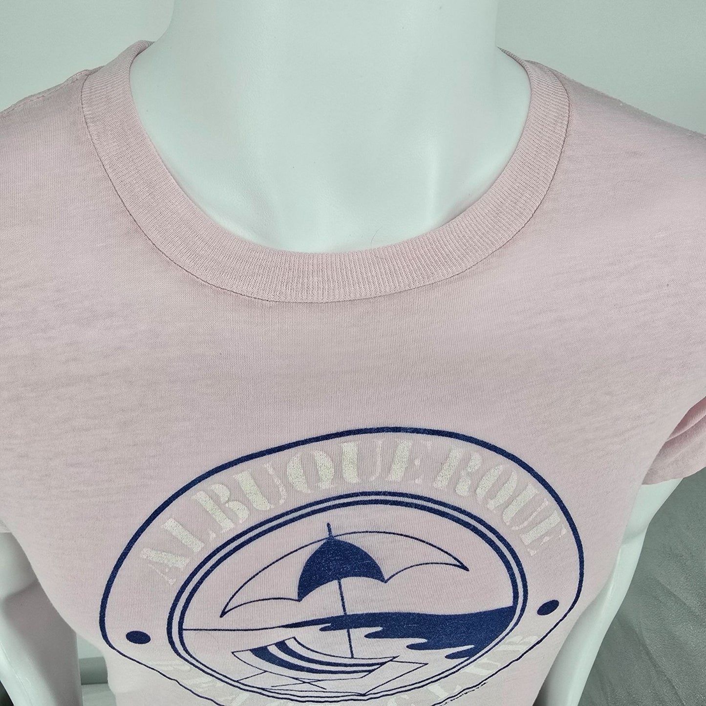 Vintage 1980s B.J. Designs "Albuquerque Beach Club" Thin & Soft Pink T-Shirt (M)