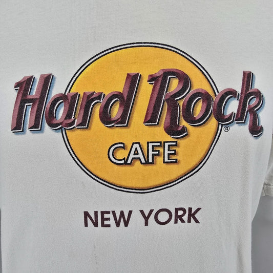 Vintage Y2K/Early 2000s Hard Rock Cafe New York Made in USA White T-Shirt (L)