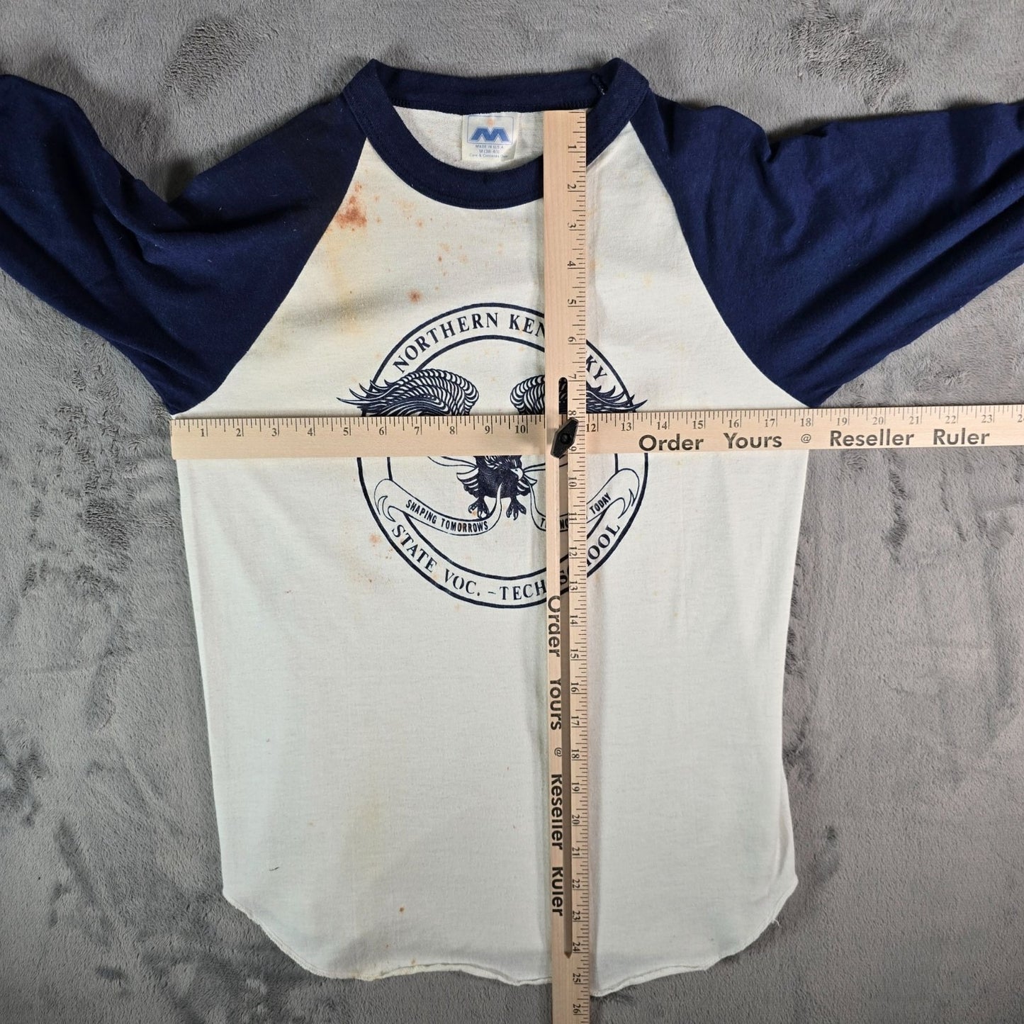 Vintage 1980s Northern Kentucky State Voc.-Tech. School Raglan T-Shirt (S)