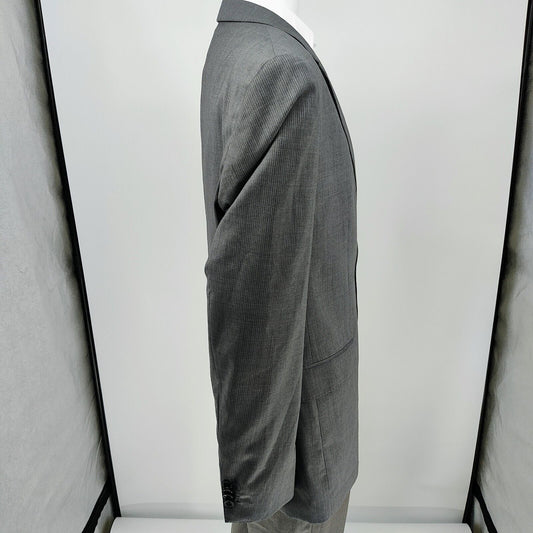 Boss Hugo Boss Gray Striped The James3/Sharp5 Suit Jacket (46L) *FLAW*