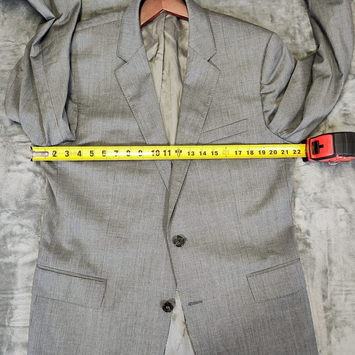 Boss Hugo Boss Gray Striped The James3/Sharp5 Suit Jacket (46L) *FLAW*