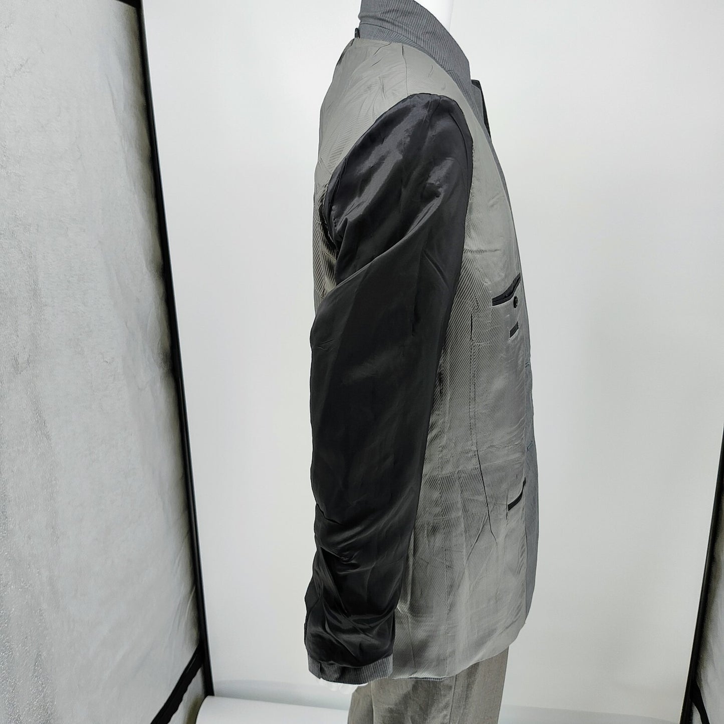 Boss Hugo Boss Gray Striped The James3/Sharp5 Suit Jacket (46L) *FLAW*