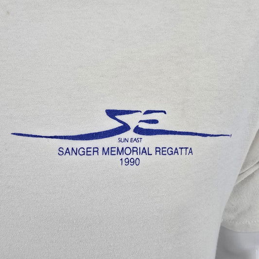 Vintage 1990 Sun East White Sanger Memorial Regatta Windsurfing T-Shirt (M)