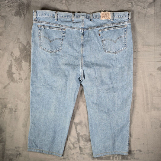 Vintage 1998 Levi's Mens 540 Relaxed Fit Light Wash Brown Tab Blue Jeans (54x23)