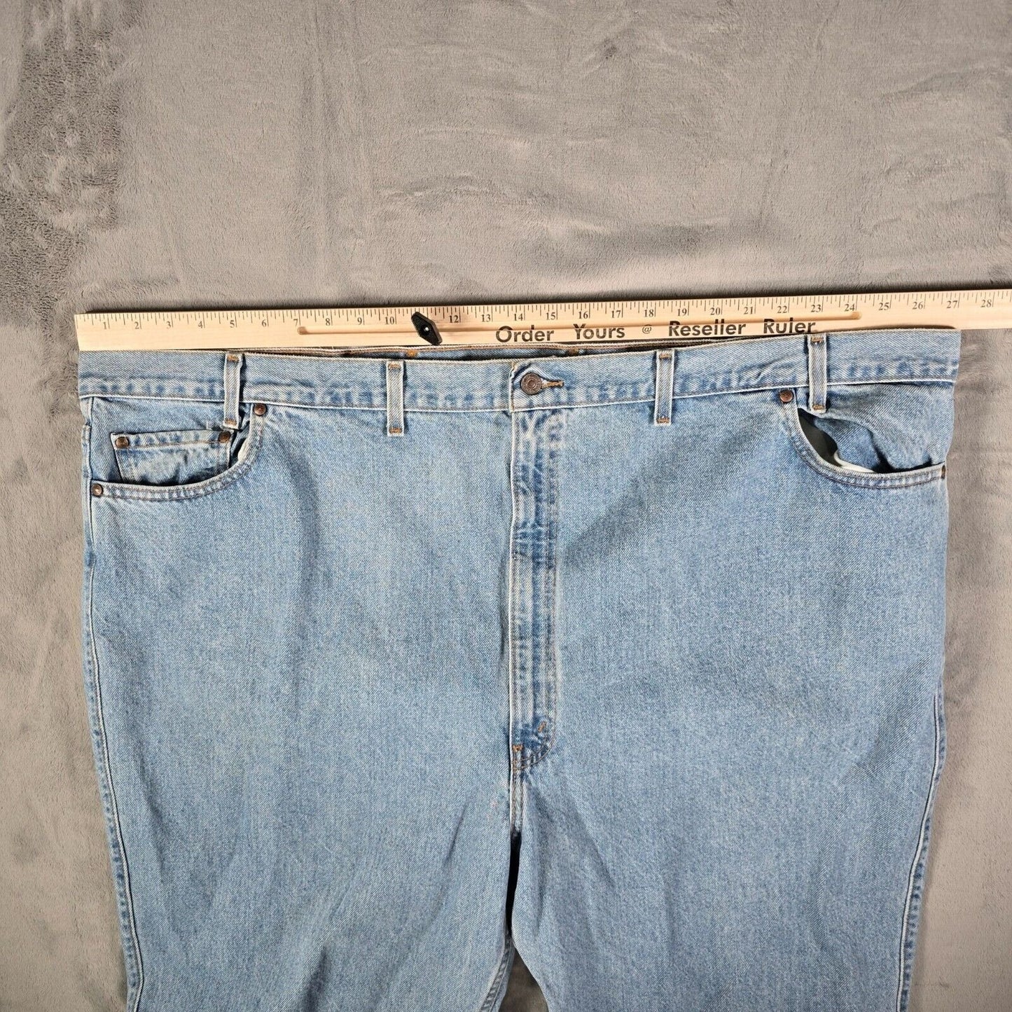 Vintage 1998 Levi's Mens 540 Relaxed Fit Light Wash Brown Tab Blue Jeans (54x23)
