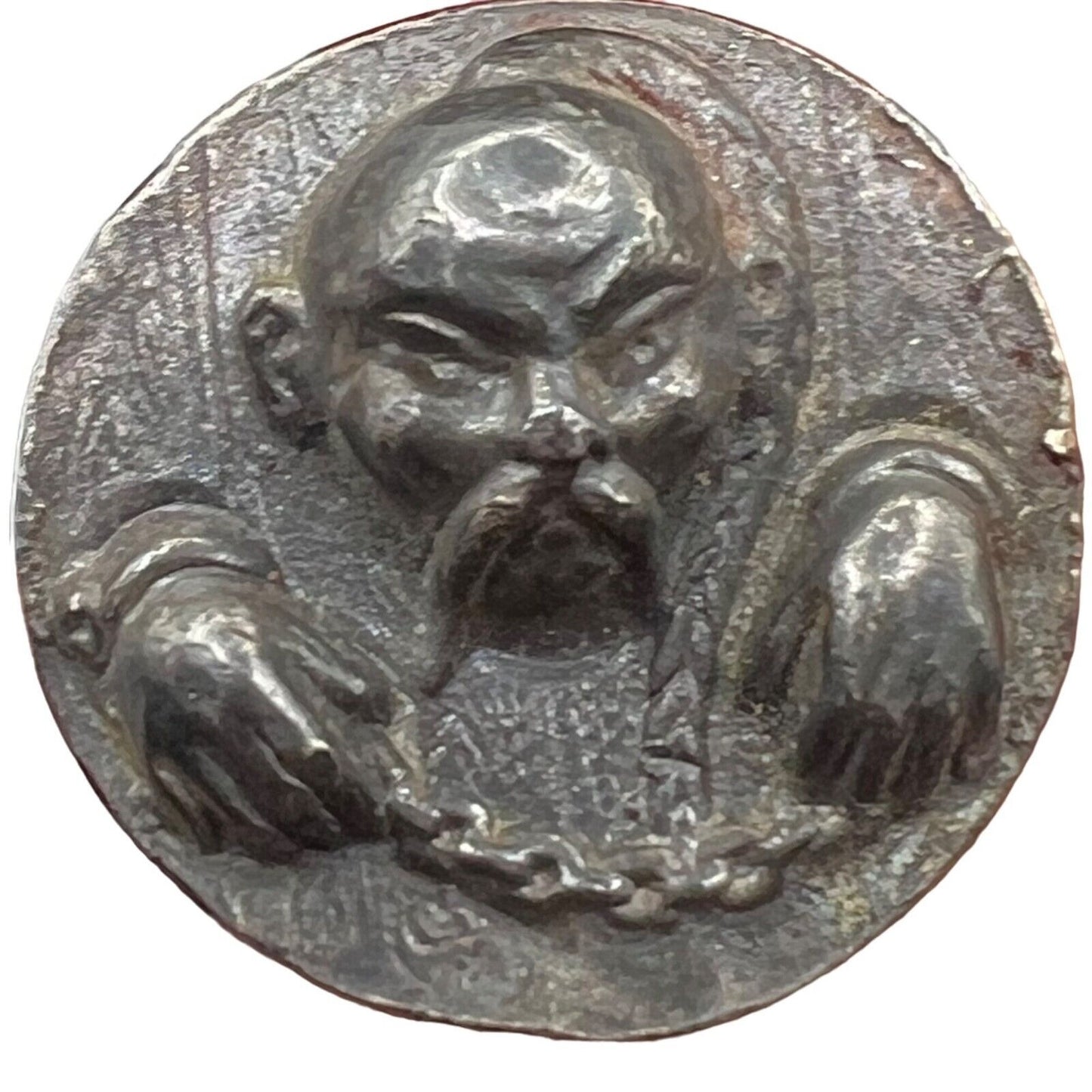 Vintage Unbranded Confucius in Chains Silver Tone Cufflinks