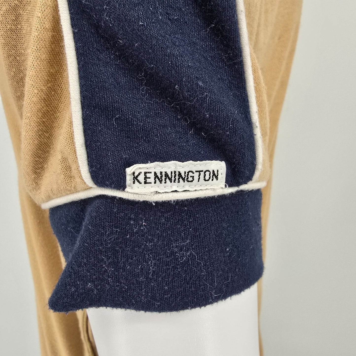 Vintage 1970s Kennington California V-Neck Retro Mod Knit Polo Shirt (M)
