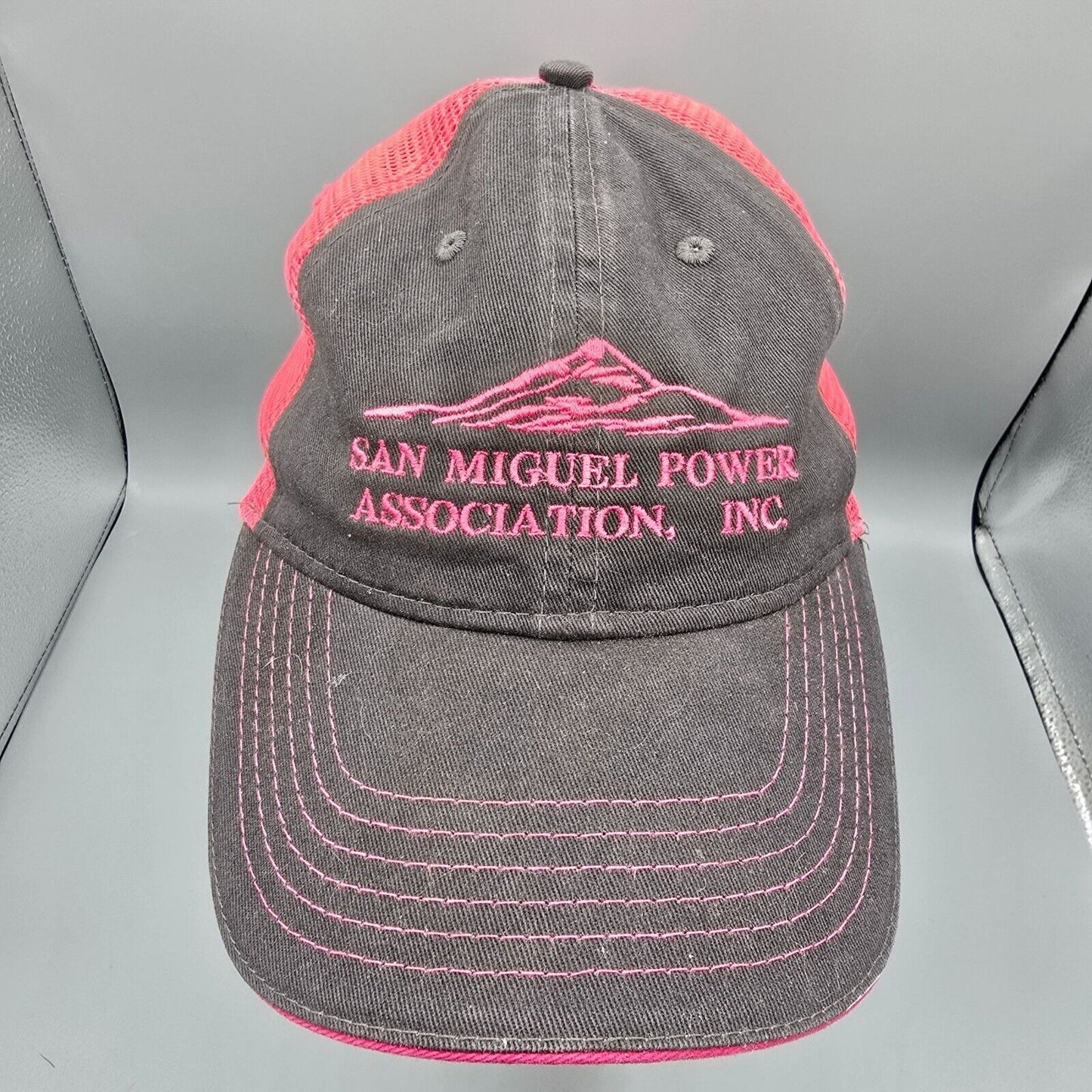 Vintage Kati Sportcap San Miguel Power Association, Inc. Pink and Gray Dad Hat