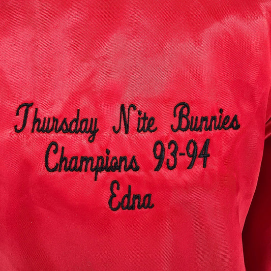 Vintage 1990s Pla-Mor Lanes Decatur Champions 93-94 Satin Bowling Jacket (L)