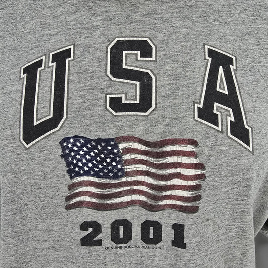 Vintage Y2K Genuine Sonoma Jean Co. USA 2001 Flag Graphic Patriotic T-Shirt -XXL