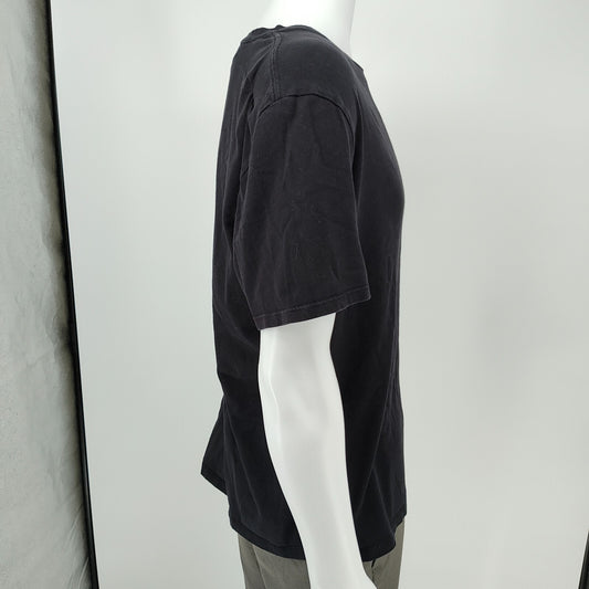 Tommy Hilfiger Men's Crew Neck Flag Logo Black Cotton Pocket T-Shirt (Large)