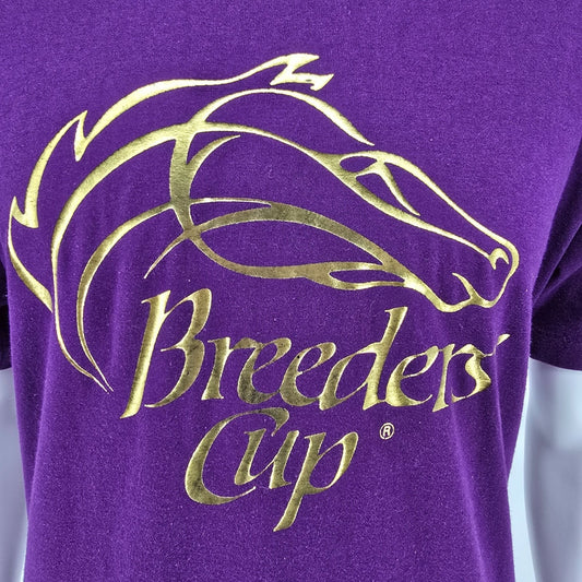 Vintage Early 1990s Screen Stars Best Breeders Cup Gold Foil Logo T-Shirt (L)