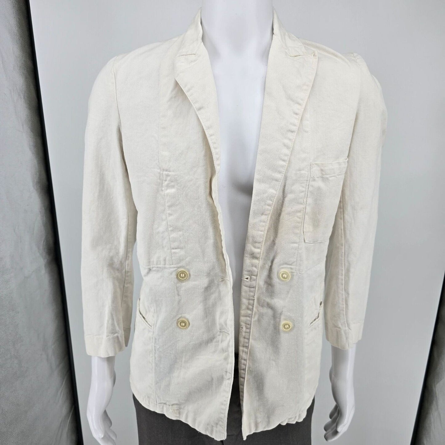 Vintage Distressed 1960s Au Molinel French Workwear Twill Utility Jacket (37R)