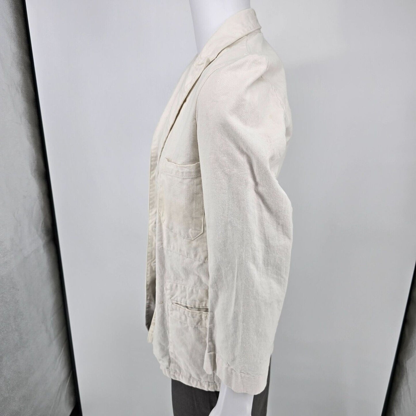 Vintage Distressed 1960s Au Molinel French Workwear Twill Utility Jacket (37R)
