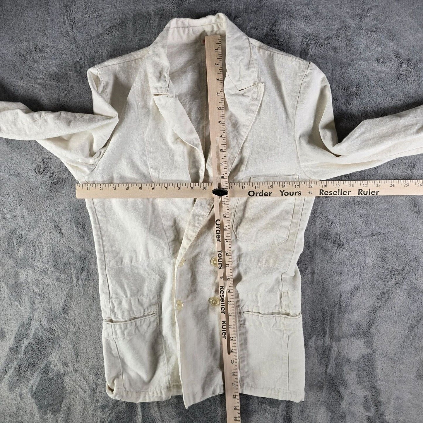 Vintage Distressed 1960s Au Molinel French Workwear Twill Utility Jacket (37R)